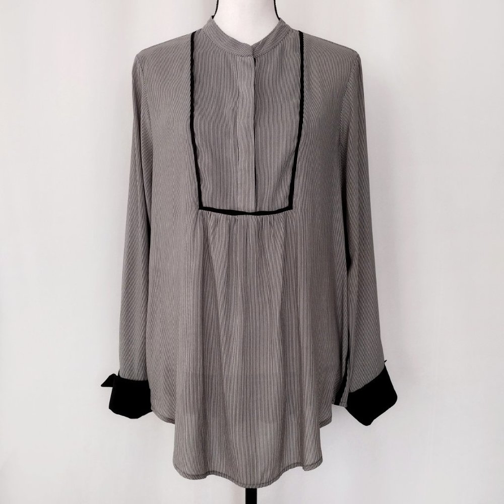 Free People Pin Striped Long Sleeved Oversized Tunic
